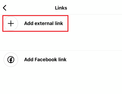 Select Add External Link