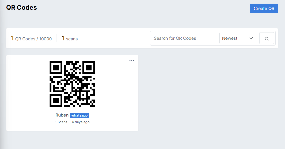 Click on Create QR Code