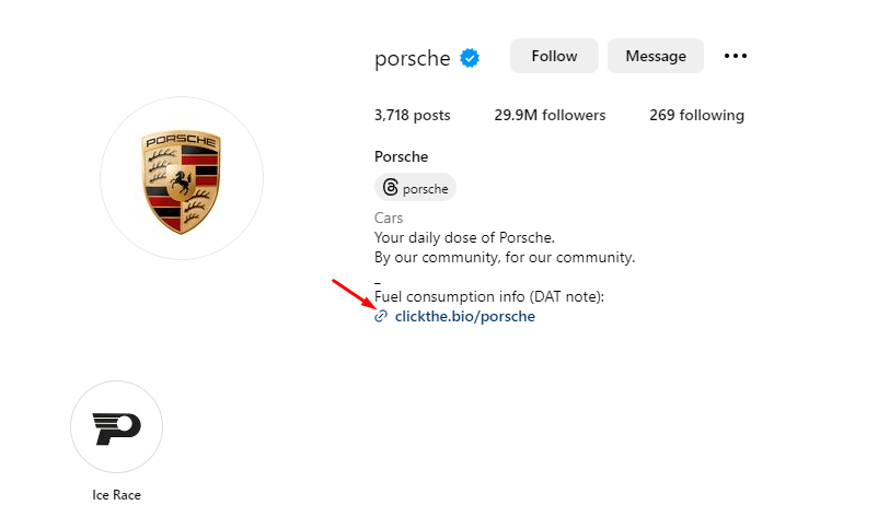 Porsche Instagram Profile