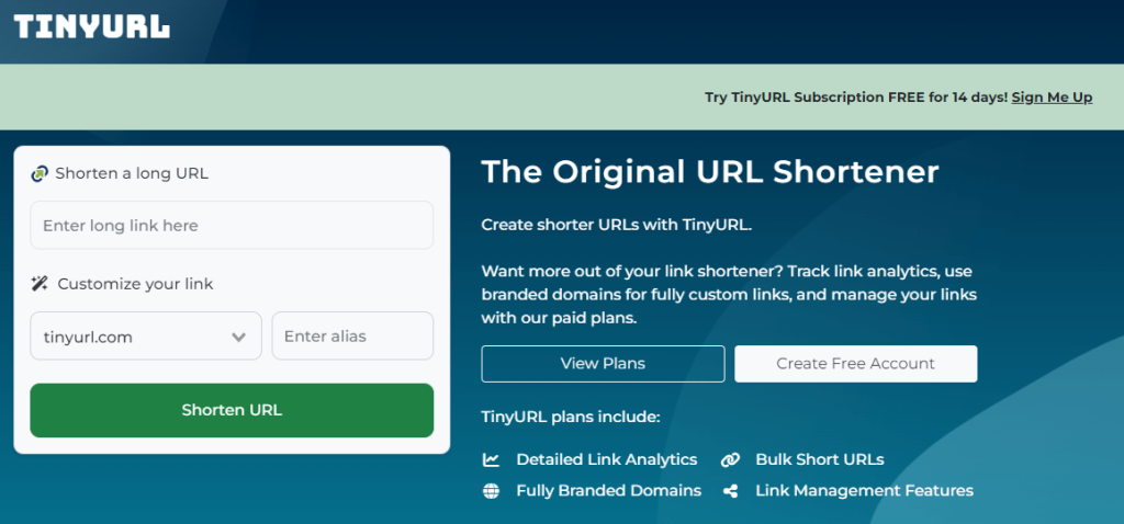 TinyURL as an alternative to Bitly