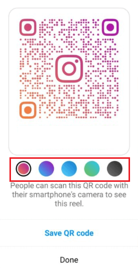 QR Code Instagram - Choose the Color